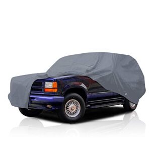 5 layer car cover for chevrolet k5 blazer 1973-1986 suv 2-door semi custom fit full coverage pollution, dust, sun, snow, rain, hail all weather protection, breathable