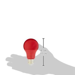 Amazon Basics 60 Watt Equivalent, Red, Non-Dimmable, A19 LED Light Bulb , 2-Pack