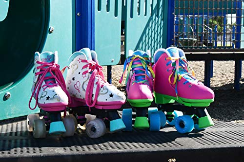 Circle Society Classic Adjustable Indoor & Outdoor Childrens Roller Skates - Jojo Siwa Rainbow - Sizes 3-7, 170035,Multi