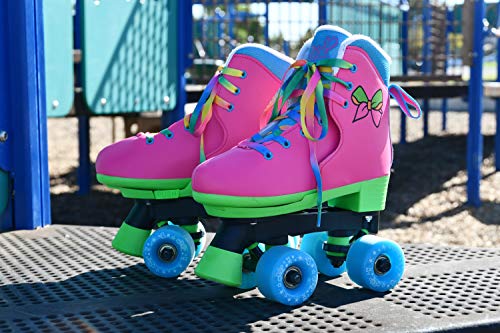 Circle Society Classic Adjustable Indoor & Outdoor Childrens Roller Skates - Jojo Siwa Rainbow - Sizes 3-7, 170035,Multi