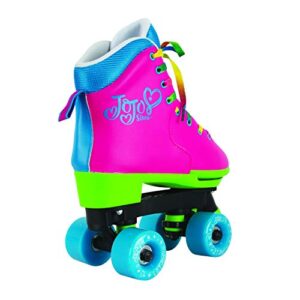Circle Society Classic Adjustable Indoor & Outdoor Childrens Roller Skates - Jojo Siwa Rainbow - Sizes 3-7, 170035,Multi