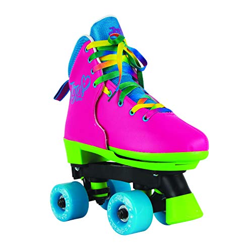 Circle Society Classic Adjustable Indoor & Outdoor Childrens Roller Skates - Jojo Siwa Rainbow - Sizes 3-7, 170035,Multi