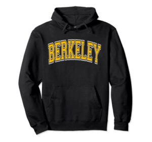 berkeley california ca varsity style amber text pullover hoodie