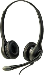 listen technologies la-453 listentalk headset 3 over head dual with built-in boom microphone, black and gray, over-the-head fit for comfortable and secure wear, unmatched audio performance