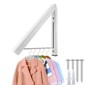 mai hongda folding clothes hanger wall mounted retractable laundry room organizer drying rack holder stainless steel rod hanging on bathroom balcony garage indoor/outdoor dryer (triangle 1 pack)