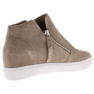 Steve Madden Women's Caliber Wedge Sneaker, Taupe Suede, 8.5 M US