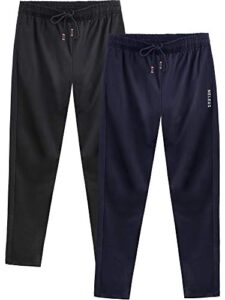 neleus men's 2 pack athletic workout running tapered pants,7006,black,navy blue,us xl,eu 2xl