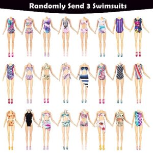 Keysse New Modern Doll Clothes and Accessories - 39 Items Gift Set , 10 Sets Modern Series Fashion Outfit Include 5 Dresses, 5 Top 5 Pants and 3 Swimsuit, 22 Accessories