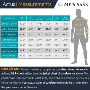 MYS Men's 3 Piece Slim Fit Suit Set, One Button Solid Jacket Vest Pants with Tie Deep Blue