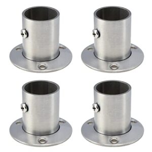 sydien 4pcs stainless steel brushed finish wardrobe pipe bracket for 25mm/1" dia rod