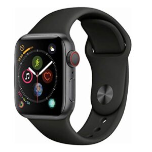 apple watch series 4 (gps + cellular, 44mm) - space gray aluminum case with black sport band (renewed)