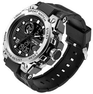 yihou men's military watch outdoor sports electronic watch tactical army wristwatch led stopwatch waterproof digital analog watches