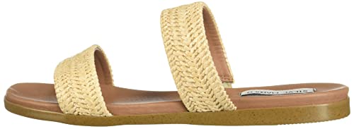 Steve Madden Women's Dual Flat Sandal, Natural Raffia, 9