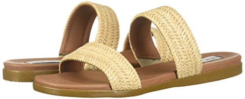 Steve Madden Women's Dual Flat Sandal, Natural Raffia, 9