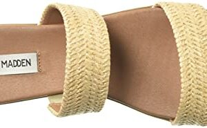 Steve Madden Women's Dual Flat Sandal, Natural Raffia, 9