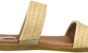 Steve Madden Women's Dual Flat Sandal, Natural Raffia, 9