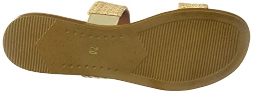 Steve Madden Women's Dual Flat Sandal, Natural Raffia, 9