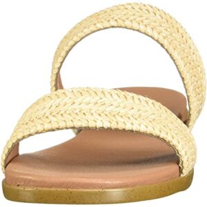 Steve Madden Women's Dual Flat Sandal, Natural Raffia, 9