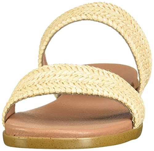 Steve Madden Women's Dual Flat Sandal, Natural Raffia, 9