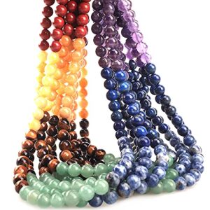 icai beads 8mm natural colorful stone round loose stone beads for jewelry making diy crafts design 1 strand 15" appr.47-49pcs.