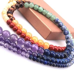 ICAI Beads 8mm Natural Colorful Stone Round Loose Stone Beads for Jewelry Making DIY Crafts Design 1 Strand 15" APPR.47-49pcs.