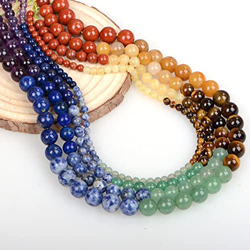 ICAI Beads 8mm Natural Colorful Stone Round Loose Stone Beads for Jewelry Making DIY Crafts Design 1 Strand 15" APPR.47-49pcs.