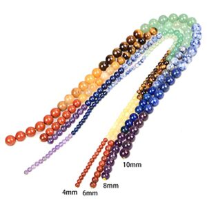 ICAI Beads 8mm Natural Colorful Stone Round Loose Stone Beads for Jewelry Making DIY Crafts Design 1 Strand 15" APPR.47-49pcs.