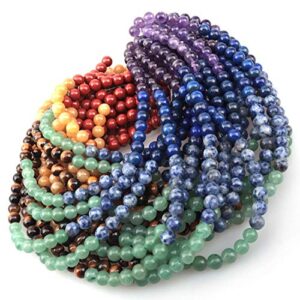 ICAI Beads 8mm Natural Colorful Stone Round Loose Stone Beads for Jewelry Making DIY Crafts Design 1 Strand 15" APPR.47-49pcs.