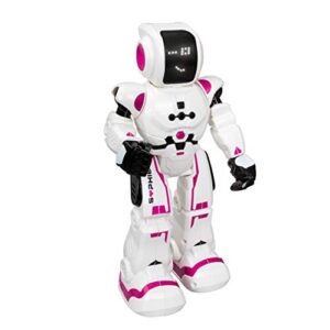 xtrem bots 380838 sophie kids with motion sensor, interactive remote control programmable intelligent robot toys, white/pink