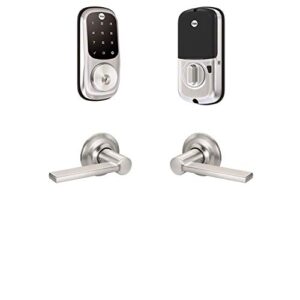 yale assure lock - touchscreen door lock with valdosta in satin nickel