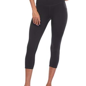 Colorfulkoala Women's High Waisted Yoga Capris 21" Inseam Leggings with Pockets (M, Charcoal Grey)