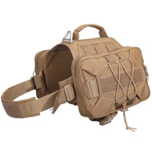 excellent elite spanker dog pack hound dog saddle bag backpack for travel camping hiking medium & large dog with 2 capacious side pockets(cob-l)