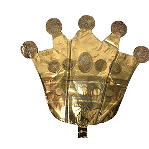 JANOU 6Pcs Gold Crown Balloons Foil Helium 30 Inch Crowns Balloons for Birthday Wedding Party Decoration