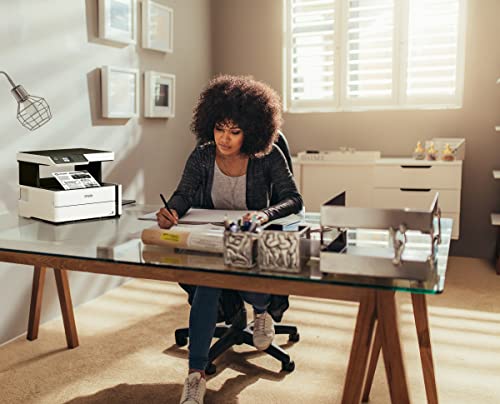 Epson EcoTank ET-M2170 Wireless Monochrome All-in-One Supertank Printer with Ethernet PLUS 2 Years of Unlimited Ink*,White