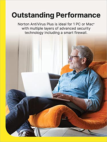 Norton AntiVirus Plus 2023 , Antivirus software for 1 Device with Auto-Renewal - Includes Password Manager, Smart Firewall and PC Cloud Backup [Download]