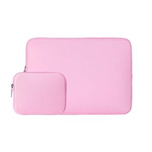 rainyear 13 inch laptop sleeve case bag with accessories pouch,compatible with 2021 2022 13.6" m2 a2681, 13.3 macbook air pro m1 a2337 a2338 a1932 a1989 a1706 a1708 a2159 a2179 a2251 a2289(pink)