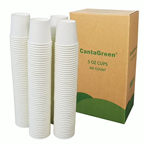 CantaGreen 3 OZ Heavyduty Cups,300 Count White Paper Bath Cup