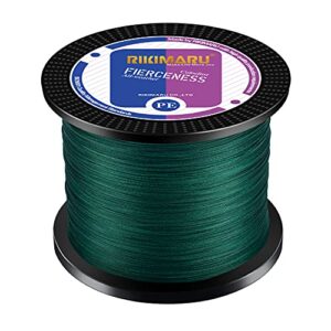 braided fishing line abrasion resistant superline zero stretch&low memory extra thin diameter green 327yds,20lb