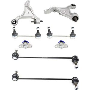 evan fischer front control arm kit compatible with 2001-2007 volvo s60, fits 2001-2007 volvo v70 with ball joints and bushings driver and passenger side, lower