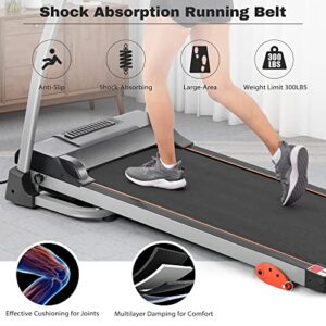 Merax Foldable Electric Treadmill 2.5HP Motorized Running Machine with 12 Perset Programs 300LBS Weight Capacity Walking Jogging Treadmill for Office Home Gym Workout with Incline