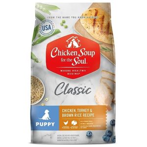 chicken soup for the soul pet food-puppy, chicken, turkey & brown rice recipe, 13.5 lb.bag soy free,corn free,wheat free, dry dog food made with real ingredients no artificial flavors or preservatives