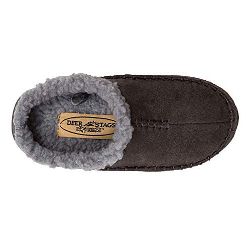 Deer Stags Kids' Lil Nordic Microsuede Slipper in Charcoal / 5 Big Kid