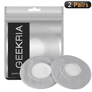 Geekria 2 Pairs Knit Headphones Ear Covers, Washable & Stretchable Sanitary Earcup Protectors for Over-Ear Headset Ear Pads, Sweat Cover for Warm & Comfort (M/Grey)