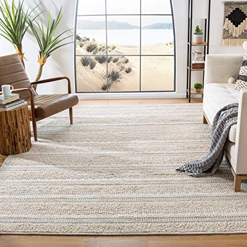 SAFAVIEH Natura Collection Accent Rug - 4' x 6', Ivory, Handmade Cotton, Ideal for High Traffic Areas in Entryway, Living Room, Bedroom (NAT651A)