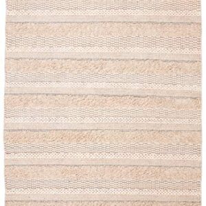 SAFAVIEH Natura Collection Accent Rug - 4' x 6', Ivory, Handmade Cotton, Ideal for High Traffic Areas in Entryway, Living Room, Bedroom (NAT651A)