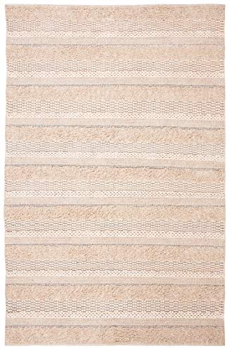 SAFAVIEH Natura Collection Accent Rug - 4' x 6', Ivory, Handmade Cotton, Ideal for High Traffic Areas in Entryway, Living Room, Bedroom (NAT651A)