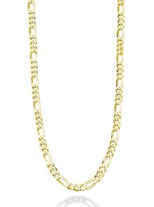 miabella solid 18k gold over sterling silver italian 5mm diamond-cut figaro link chain necklace for women men, 925 made in italy (18 inches (small))