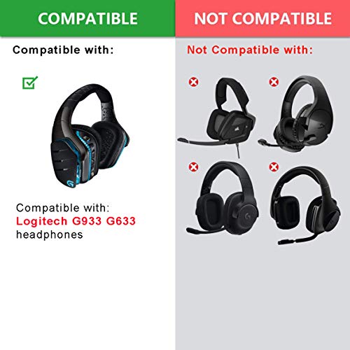 G933 G935 Ear Pads - defean Replacement Ear Cushion Earpads and Headband Compatible with Logitech G933 G935 G633 / g 933 g 935 g 633 Artemis Headphones (Fabric Ear Pads +Headband)