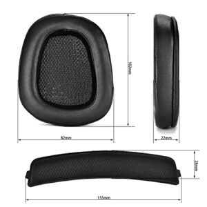 G933 G935 Ear Pads - defean Replacement Ear Cushion Earpads and Headband Compatible with Logitech G933 G935 G633 / g 933 g 935 g 633 Artemis Headphones (Leatheratte Ear Pads+Headband)