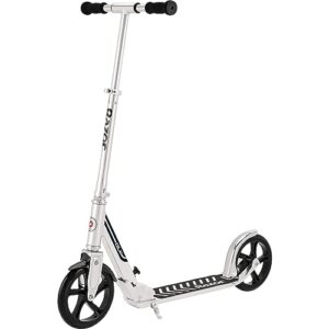razor a5 dlx kick scooter for kids ages 8+ - 8" urethane wheels, foldable, anti-rattle handlebars, for riders up to 220 lbs